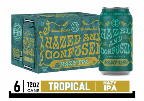 Barrelhouse Hazed And Confused Hazy IPA Craft Beer Perspective: front
