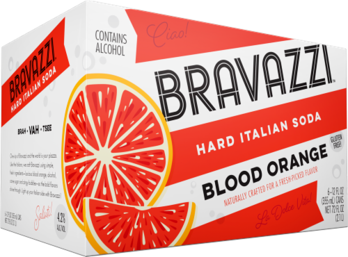Bravazzi Blood Orange Italian Hard Soda Perspective: front