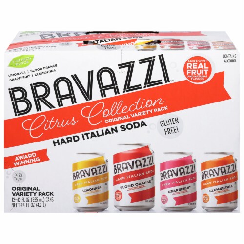 Bravazzi® Hard Italian Soda Variety Pack Perspective: front