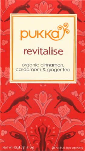 Pukka Revitalise Herbal Tea Sachets Perspective: front