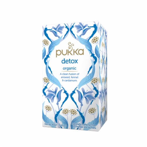 Pukka Detox Organic Herbal Tea Sachets Perspective: front