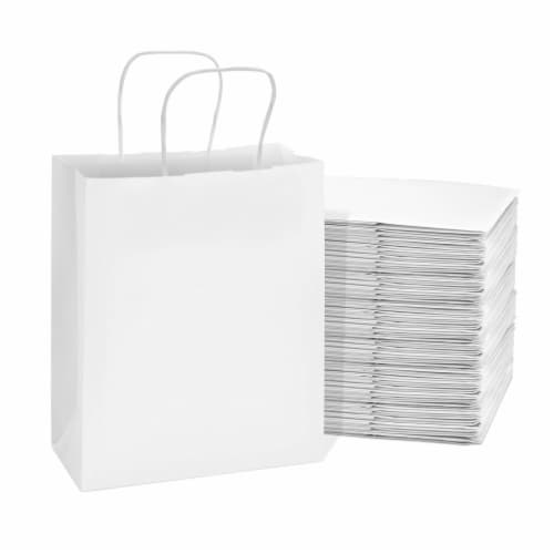 Prime Line Packaging White Paper Shopping Bags with Handles Bulk Retail  Bags 100 Pcs – 8x4x10, 100 Pcs - Kroger