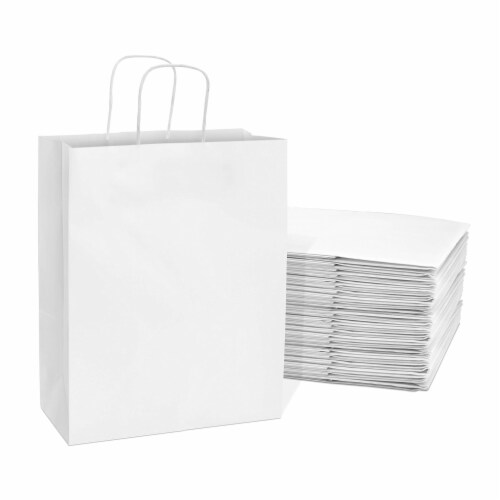 White Paper Bags - Bags with handle for shopping, stores & shops