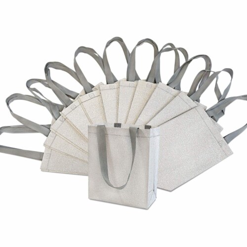 Prime Line Packaging Reusable Glitter Gift Bag with Handles Perspective: front