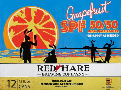 Red Hare Brewing Company IPA Beer 12 Cans Perspective: front