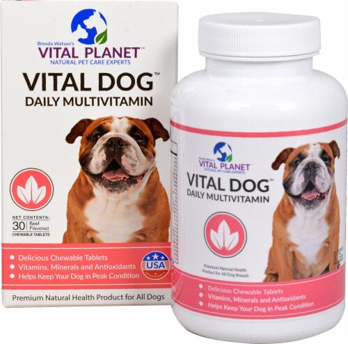 Vital Planet  Vital Dog™ Daily Multivitamin   Beef Perspective: front