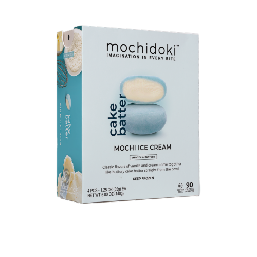Mochidoki™ Cake Batter Ice Cream Mochi Perspective: front
