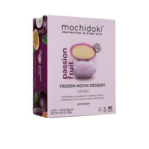 Mochidoki™ Vegan Passion Fruit Ice Cream Mochi Perspective: front