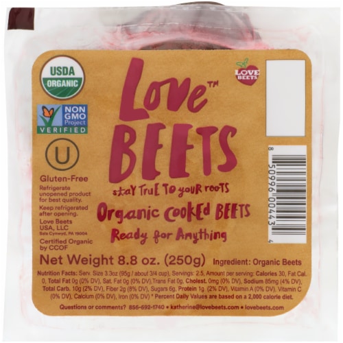 Love Beets Organic Vacuum Packed Cooked Beets Perspective: front