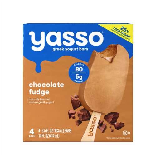 Yasso Chocolate Fudge Frozen Greek Yogurt Bars Perspective: front