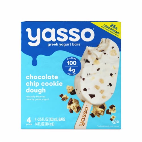 Yasso Chocolate Chip Cookie Dough Frozen Greek Yogurt Bars Perspective: front