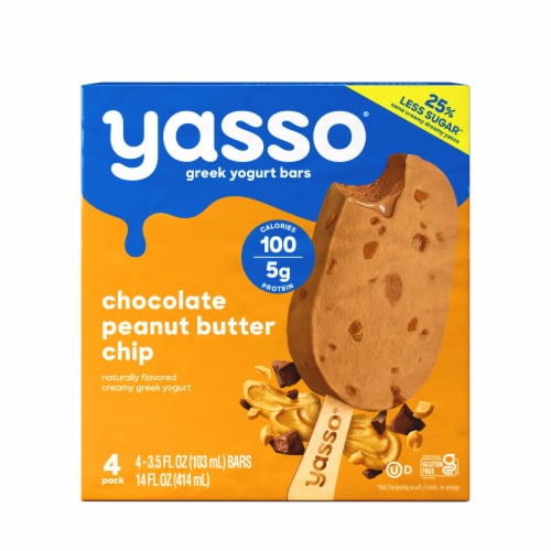 Yasso Frozen Greek Yogurt Chocolate Peanut Butter Chip Bars Perspective: front