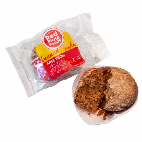 Red Plate Banana Muffins Perspective: front
