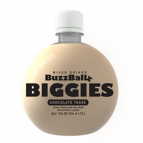 Buzzballz Biggies Choc Tease Chocolate Cocktail Vodka Liquor Perspective: front