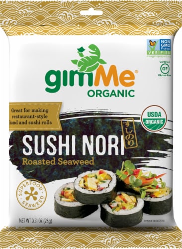 GimMe Organic Sushi Nori Roasted Seaweed Perspective: front