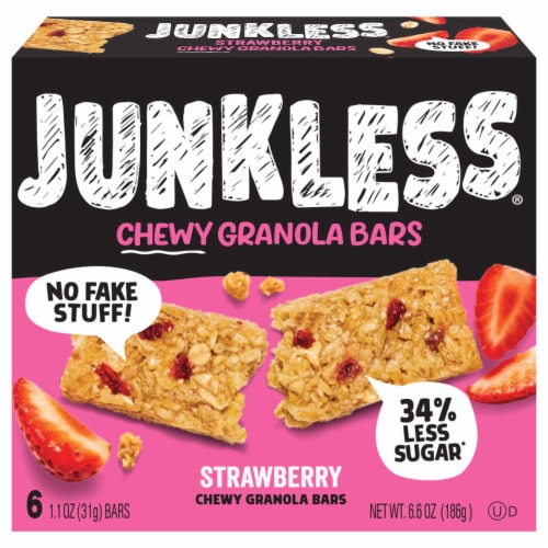 Junkless Strawberry Chewy Granola Bars 6Ct