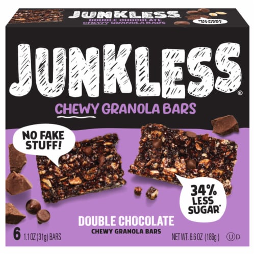 Junkless Double Chocolate Chewy Granola Bars Perspective: front