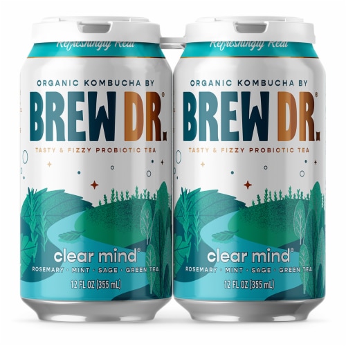 Brew Dr. Kombucha Organic Clear Mind Kombucha Perspective: front