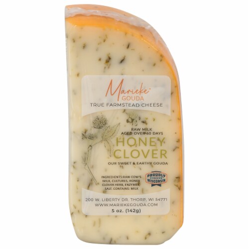 Marieke Gouda True Farmstead Cheese Honey Clover Block Cheese Perspective: front