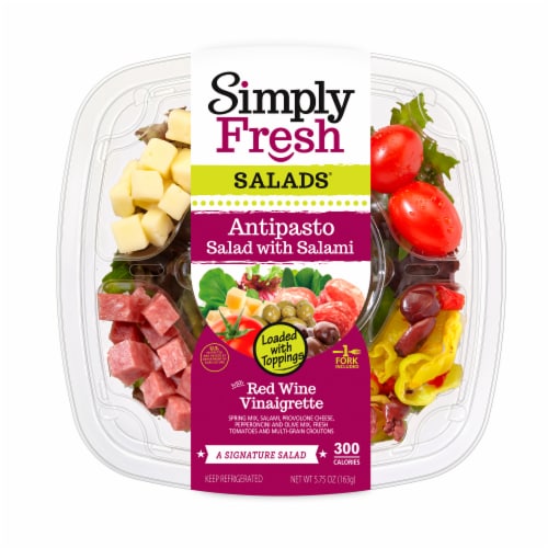 Simply Fresh Antipasto Salad with Salami Perspective: front