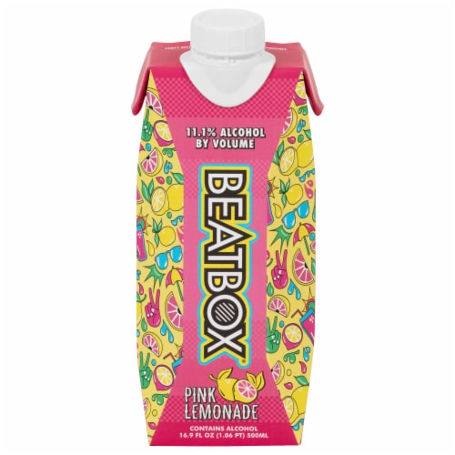 BeatBox Pink Lemonade Wine Coolers Single Box Perspective: front