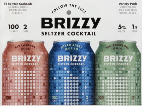 Brizzy Seltzer Cocktail Variety Pack Perspective: front