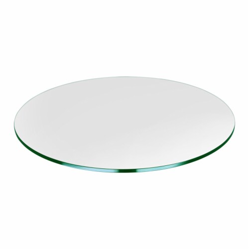 Dulles Glass 32 Round 1/4 Thick Tempered Glass Table Top w/ Flat