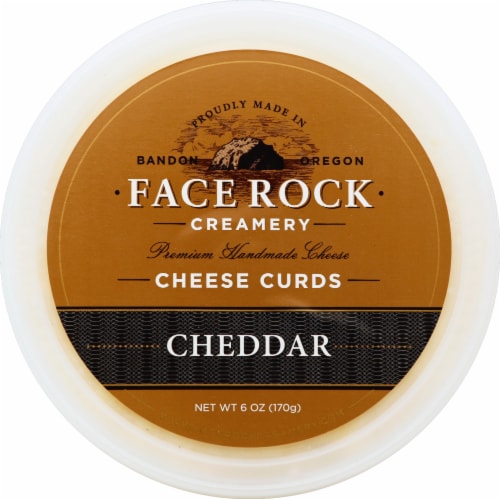 Face Rock Creamery Cheddars Cheese Curds Perspective: front