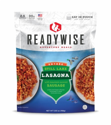ReadyWise Adventure Meals Lasagna with Sausage Entree Perspective: front