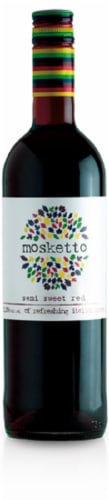 Mosketto Semi Sweet Red Wine Perspective: front