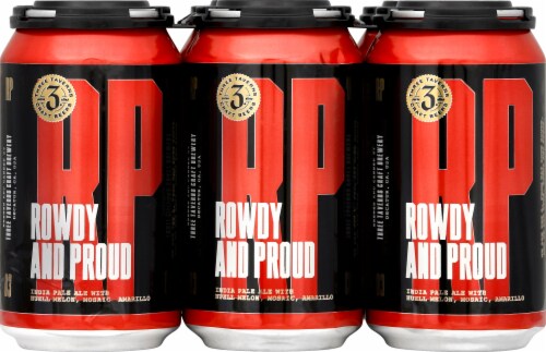 Three Taverns Craft Beer Rowdy and Proud India Pale Ale Perspective: front