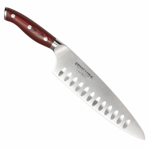 Ergo Chef CRIMSON 8"Chef knife - Red G10 Handle Perspective: front