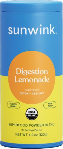 Sunkwink™ Digestion Lemonade Superfood Powder Perspective: front