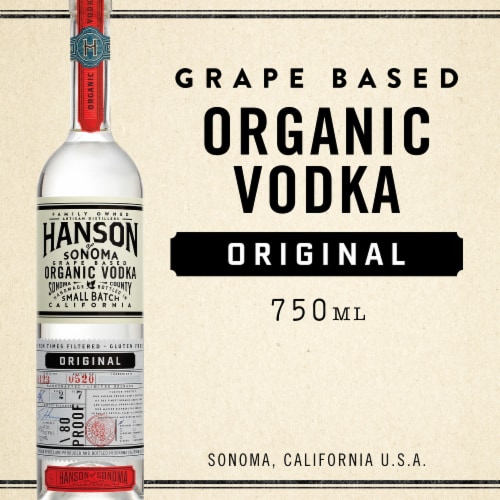 Hanson of Sonoma Organic Original Grape-Based California Family Made Vodka 750 ml Perspective: front