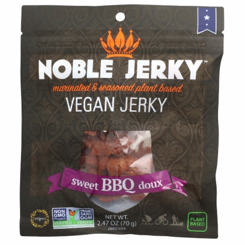 Noble Jerky Sweet BBQ Doux Vegan Jerky Perspective: front