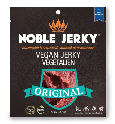 Noble Jerky Original Vegan Jerky Perspective: front