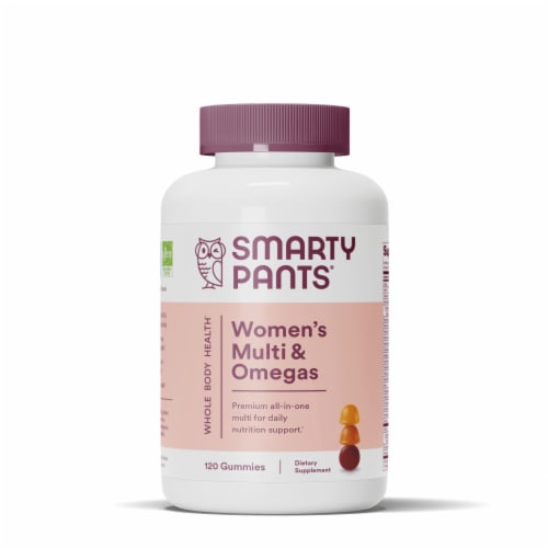 SmartyPants Women's Multi & Omegas 3 Fish Oil Gummy Vitamins with D3, C & B12 - 120ct Perspective: front