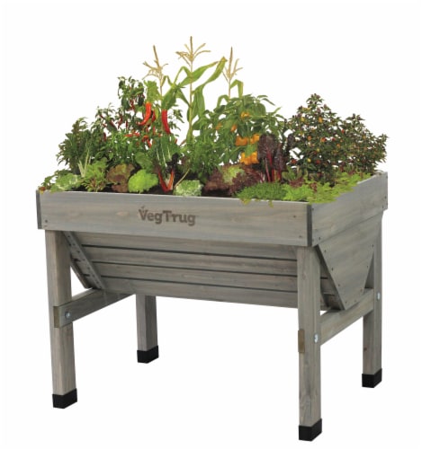VegTrug Small Raised Bed Planter - Gray Wash FSC 100% Perspective: front