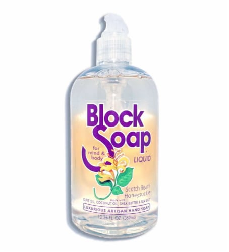 Block Soap Scotch Beach Honeysuckle Liquid Hand Soap Perspective: front