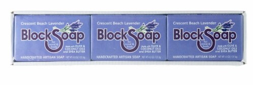 Block Soap Crescent Beach Lavender Bar Soap Perspective: front