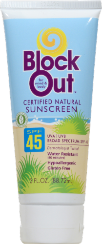BlockOut Certified Natural Sunscreen SPF 45 Perspective: front