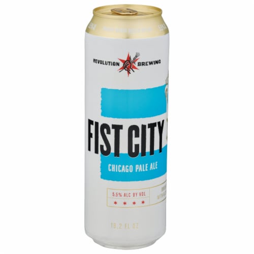Revolution Brewing Fist City Chicago Pale Ale Craft Beer Can Perspective: front