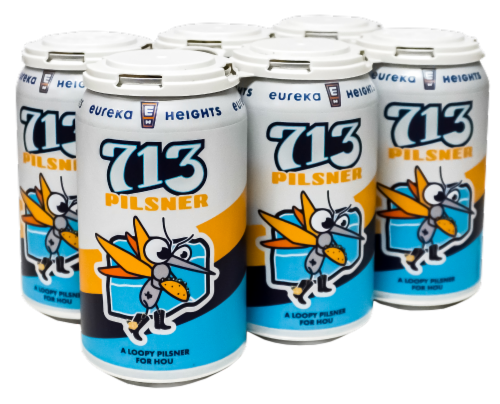 Eureka Heights Brewing Company 713 Pilsner Craft Beer Perspective: front