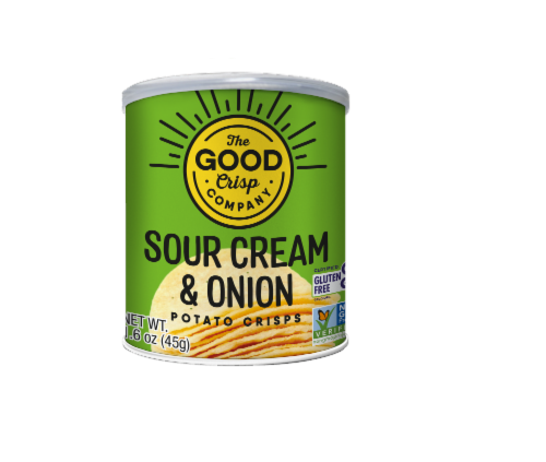 The Good Crisp Company Gluten Free Sour Cream & Onion Potato Crisps Perspective: front