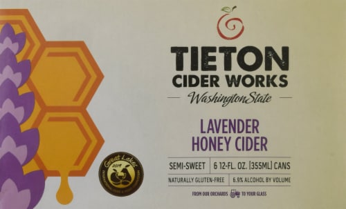 Tieton Cider Works Lavender Honey Cider Perspective: front