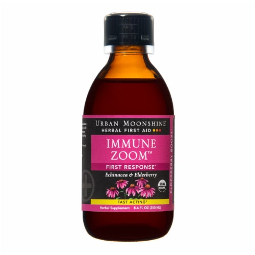 Urban Moonshine Immune Zoom Herbal First Aid Supplement with Cup Perspective: front
