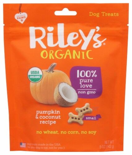 Riley's Organic Pumpkin & Coconut Recipe Dog Treats Perspective: front