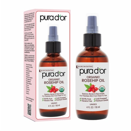 Pura D'or® Organic Rosehip Seed Oil Perspective: front