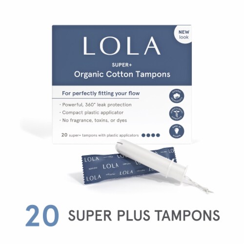 LOLA Super Plus Compact Organic Cotton Tampons Perspective: front