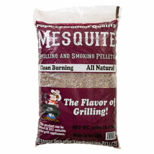 Papa's Premium Hardwood Blend Grill and Smoker Wood Pellets, Mesquite, 20 Pounds Perspective: front